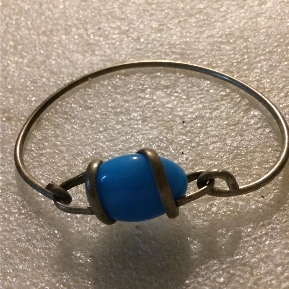 Vintage glass silver bracelet
